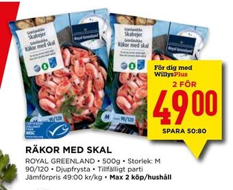 Willys Räkor med skal erbjuda