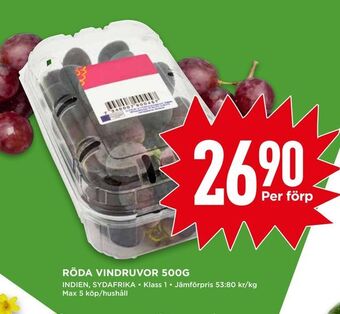 Willys Röda vindruvor 500g erbjuda