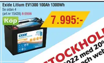 Erlandsons Brygga Exide Litium EV1300 100Ah 1300Wh erbjuda