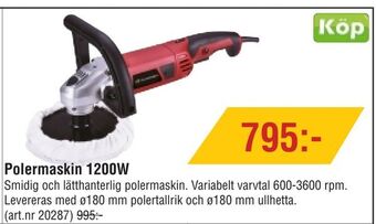 Erlandsons Brygga Polermaskin 1200W erbjuda