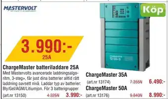 Erlandsons Brygga ChargeMaster batteriladdare 25A erbjuda
