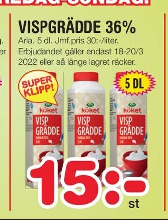 Nya Pulsen Vispgrädde 36% erbjuda