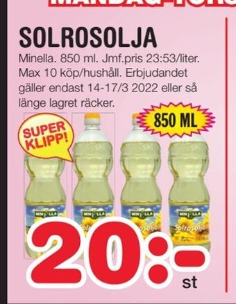 Nya Pulsen Solrosolja erbjuda