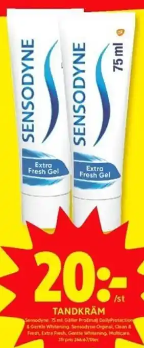 ICA Kvantum Sensodyne Tandkräm 75 ml erbjuda