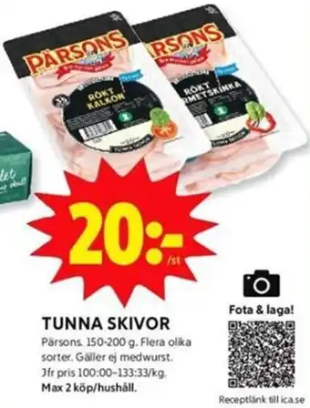 Pärsons Tunna Skivor 150-200g