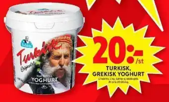 ICA Maxi Turkisk, Grekisk Yoghurt 1 kg erbjuda
