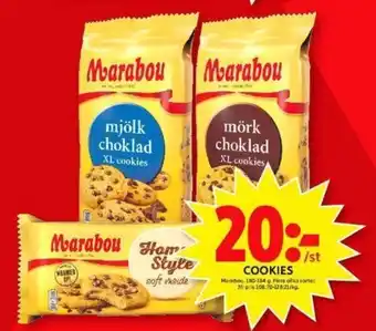 ICA Maxi Marabou Cookies 180-184 g erbjuda