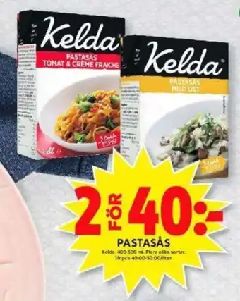 ICA Maxi Kelda Pastasås 400-500 ml erbjuda