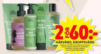 ICA Maxi Urtekram Hårvård, Kroppsvård 50-300 ml erbjuda