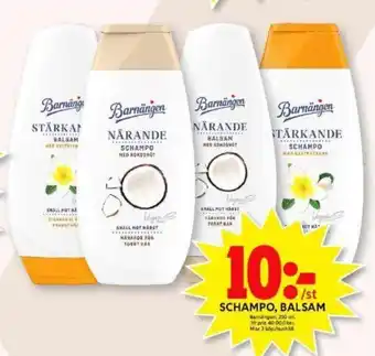 ICA Maxi Barnängen Schampo, Balsam 250 ml erbjuda