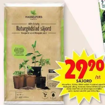 ICA Maxi Hasselfors Såjord 10 liter erbjuda