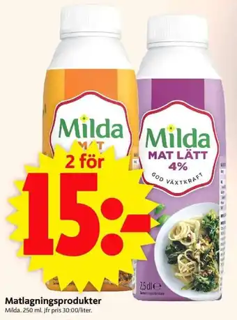 MIlda Matlagningsprodukter 250ml