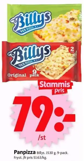 ICA Supermarket Billys Panpizza 1530g erbjuda
