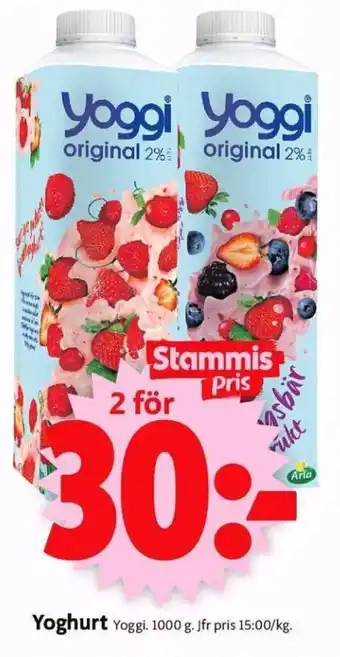 ICA Supermarket Yoggi Yoghurt 1000g erbjuda