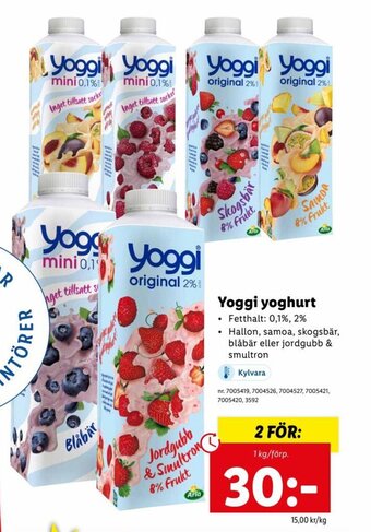 Lidl Yoggi Yoghurt 1kg erbjuda