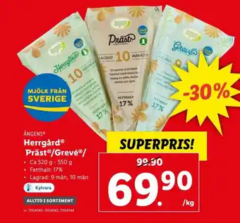 Lidl Ängens Herrgård Präst/Grevé 520g-550g erbjuda
