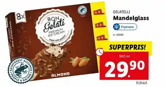 Lidl Gelatelli Mandelglass 960 ml erbjuda
