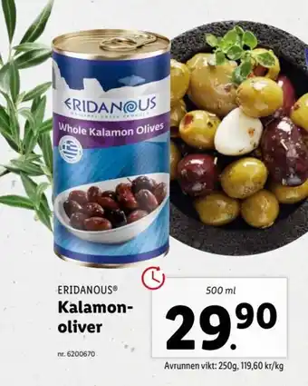 Lidl Eridanous Kalamon oliver 500 ml erbjuda