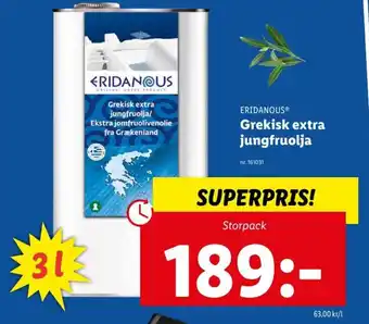 Lidl Eridanous Grekisk extra jungfruolja 3L erbjuda
