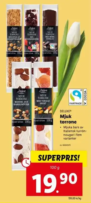 Lidl Deluxe Mjuk torrone 100g erbjuda