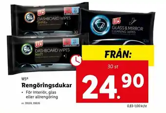 Lidl W5 Rengöringsdukar 30 st erbjuda