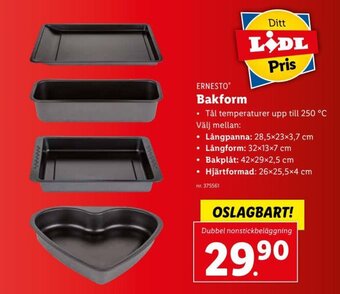 Lidl Ernesto Bakform erbjuda