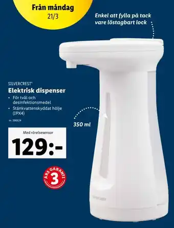 Lidl Silvercrest Elektrisk dispernser erbjuda