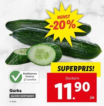 Lidl Gurka erbjuda