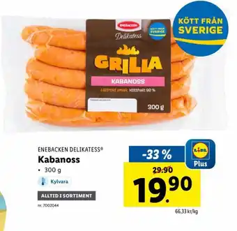 Lidl Enebacken Delikatess Kabanoss 300g erbjuda