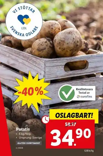 Lidl Potatis 5kg erbjuda