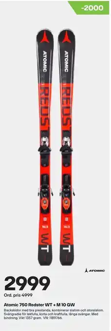 Atomic 750 Redster WT + M 10 GW