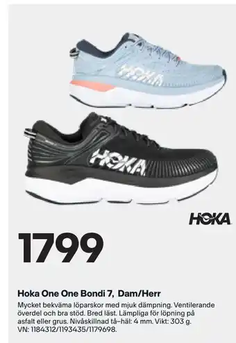 XXL Hoka One One Bondi 7, Dam/Herr erbjuda