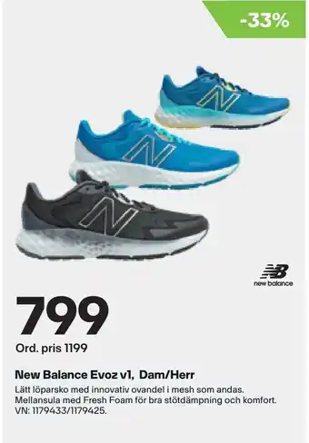XXL New Balance Evoz v1, Dam/Herr erbjuda