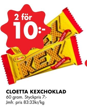 ÖoB Cloetta kexchoklad erbjuda