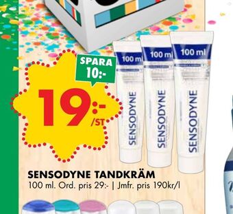 ÖoB Sensodyne tandkräm erbjuda