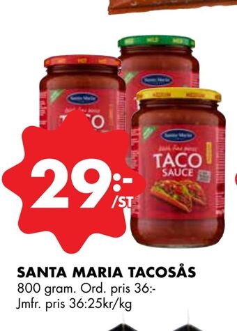 ÖoB Santa maria tacosås erbjuda