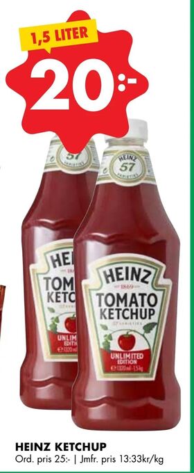 ÖoB Heinz ketchup erbjuda