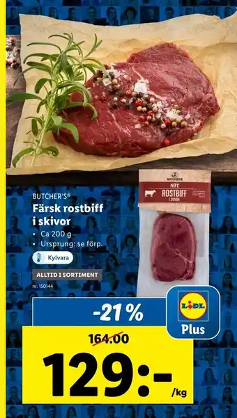 Lidl Färsk rostbiff i skivor erbjuda