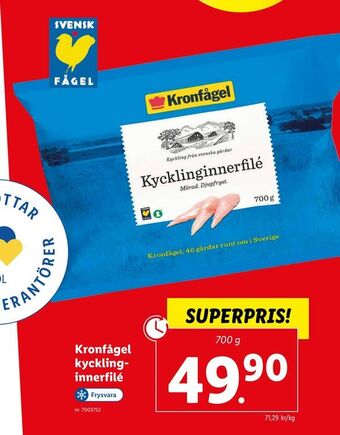 Lidl Kronfågel kycklinginnerfilé erbjuda