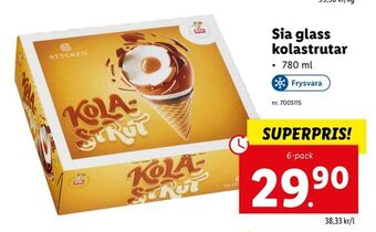 Lidl Sia glass kolastrutar erbjuda