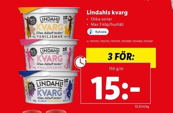 Lidl Lindahls kvarg erbjuda
