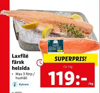 Lidl Laxfilé färsk helsida erbjuda