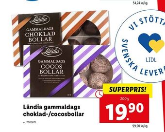 Lidl Ländia gammaldags choklad-/cocosbollar erbjuda