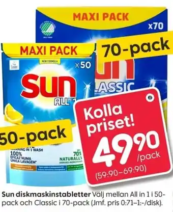 Sun diskmaskinstabletter