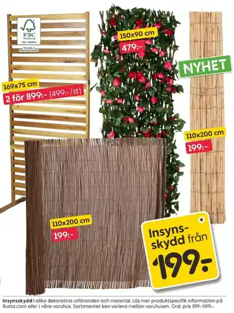 Rusta Insynsskydd från erbjuda