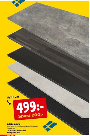 Jem&Fix Bänkskiva erbjuda