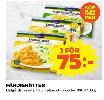 Coop Daglivs Färdigrätter erbjuda