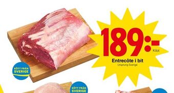 Matöppet Entrecôte i bit erbjuda