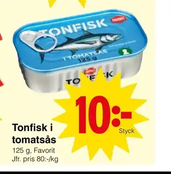 Matöppet Tonfisk i tomatsås erbjuda