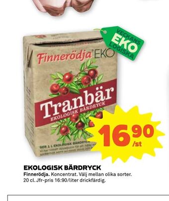 Stora Coop Ekologisk bärdryck erbjuda